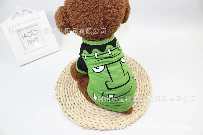 Dog Clothes Spring And Summer Cartoon Printed T-shirt Teddy Bichon Pet Clothing Pet Halloween Clothes