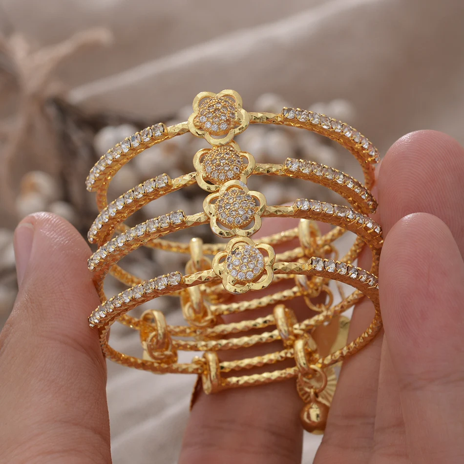 

Plum Bossom France Small Child Gold Color Bracelets For Girls Child Kids Bracelet Baby Wear Bracelets Gift Blessing