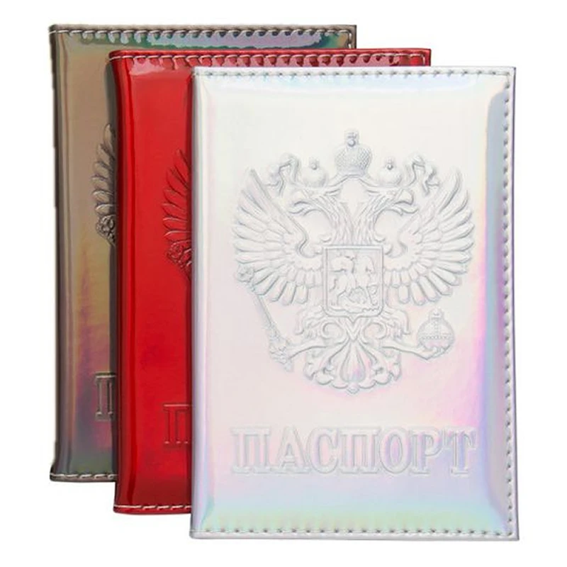 Funda de pasaporte láser de moda para hombre y mujer, Funda de cuero PU para tarjetas de identificación, accesorios de viaje, billetera de Negocios RFID