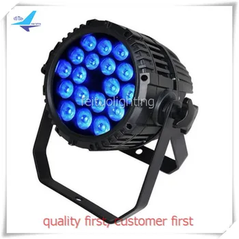 

2/lot waterproof dmx highest power 18x18w rgbwa uv 6in1 LED Wash Parcan Stage Light