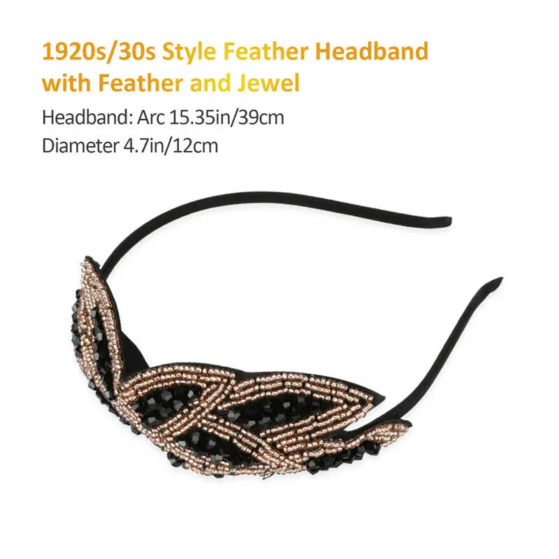 1920S Great Gatsby Accessories Set For Women,Costume Flapper Headpiece Headband 3