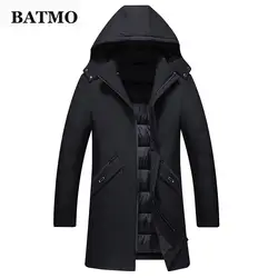 BATMO 2019 Новое поступление зимние высококачественные мужские парки с капюшоном, мужские зимние куртки с капюшоном HLF8801-1