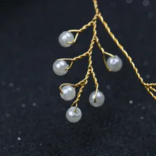 Ювелирные изделия ручной работы жемчужная лента для волос простая Золотая свадебная тиара невесты свадебное платье аксессуары