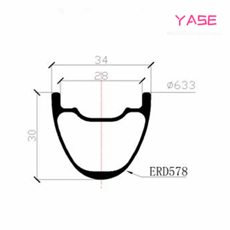 YASE 29er Углеродные Диски для горных велосипедов обод 34x30 мм симметрия бескамерный велосипедный Руль стальной диск MTB Диски ERD 578 мм 435 г