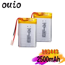 3.7 V 103443 akumulator litowo-polimerowy 2500 mah pojazd podróżny rejestrator danych LED głośniki zabawki Radio recorder advocam FD 3