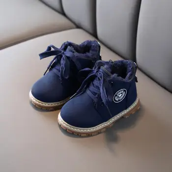 

2020 New Child snow warm boots thick non-slip padded snow boots boys girls leather shoes winter boots casual shoes for kids