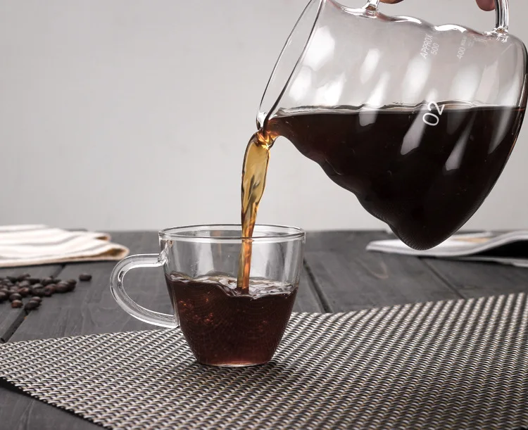 Five Household High-temperature Resistant Glass Coffee Maker Stainless Steel Coffee Hand Punch Hourglass Strainer Filter Cup wit