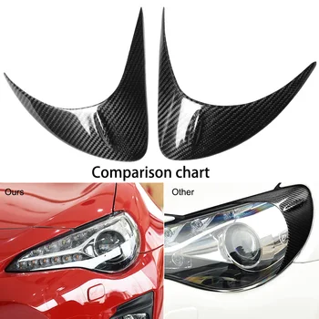 

1pair UV Protected Universal Car Exterior Headlight Front Eyebrow Styling Carbon Fiber Strong Tape For Subaru BRZ 2012-2016