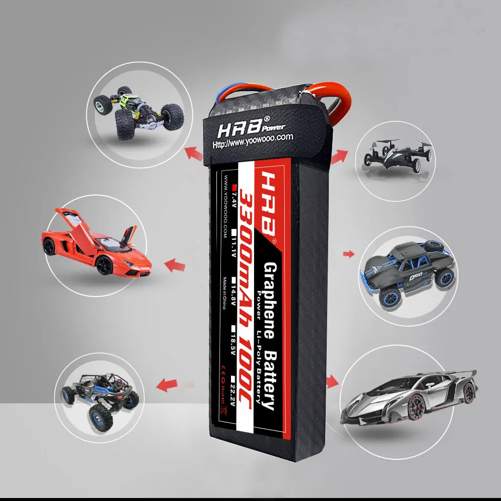 HRB 2S 7,4 V Lipo батарея 3300mah Графен 100C с штекером Deans для RC Evader лодки автомобиля грузовика Truggy Багги танки вертолета