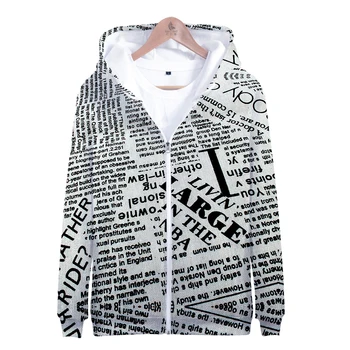 

Newspaper 3D Cool Zip-up Hoodies Fashion Spring/Autumn Adult Kids Zipper Casual Fashion Hot Trend Long Sleeve Sweatshirts Zip