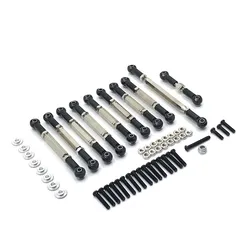 MN modèle 1/12 D90 D91 D96 MN99S, accessoires de mise à niveau en métal de voiture RC, 8 tiges de cravate réglables et deux tiges de direction multicolores 