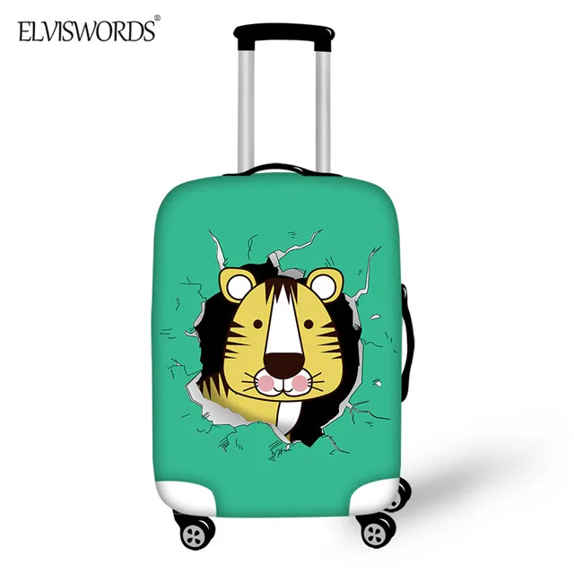 ELVISWORDS Cave мультфильм Животные багажный Чехол Дорожный чемодан на колесиках Защитная защита от пыли стрейч для 1"-32" - Цвет: CC4068L