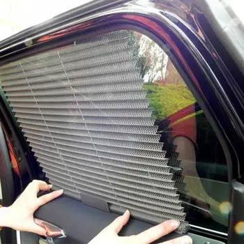 

Pratical Car Fold Curtain Car Sunshade Fold Curtain Retractable Durable Car Pleated Curtains for Visor Blind Shade