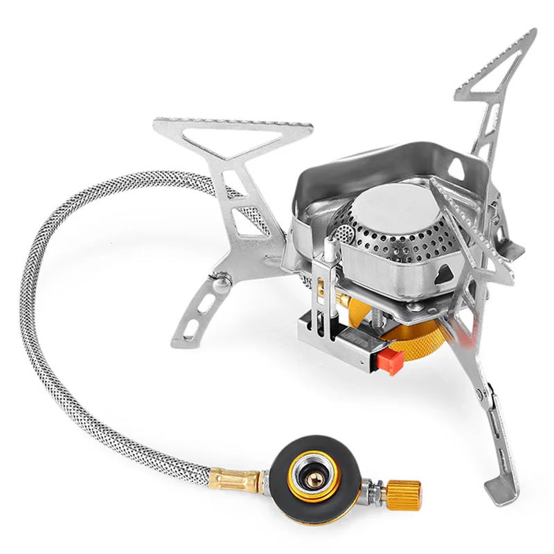 

Outdoor Mini Gas Stove Camping Folding Windproof Split Stove Portable Gas Burner Stainless Steel Triple-cornered Bracket For Hik