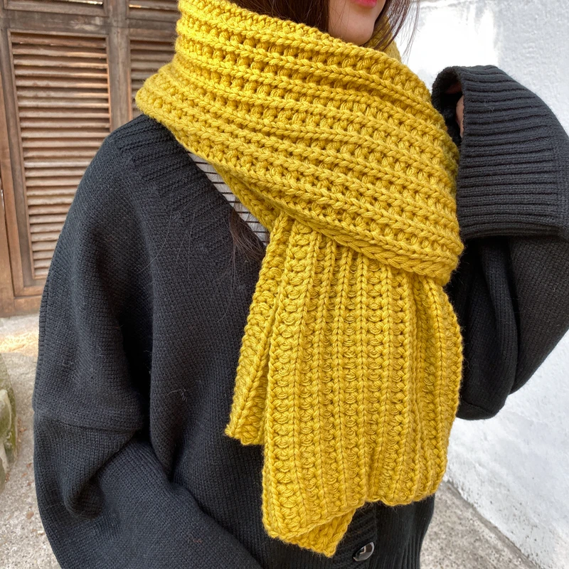 

Winter Solid Color Female Knited Scarf Long Thick Women's Cashmere Scarves Shawl Ladies Tippet Scarf Female Winter Poncho Stole