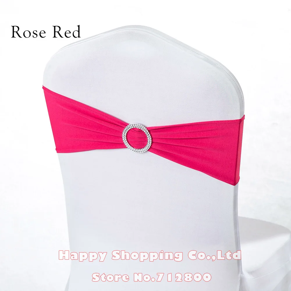 22 Rose Red 100 шт чехол для свадебного стула широкие пояса-кушаки спандекс лайкра для свадьбы стул именинника украшения - Цвет: 22 Rose Red
