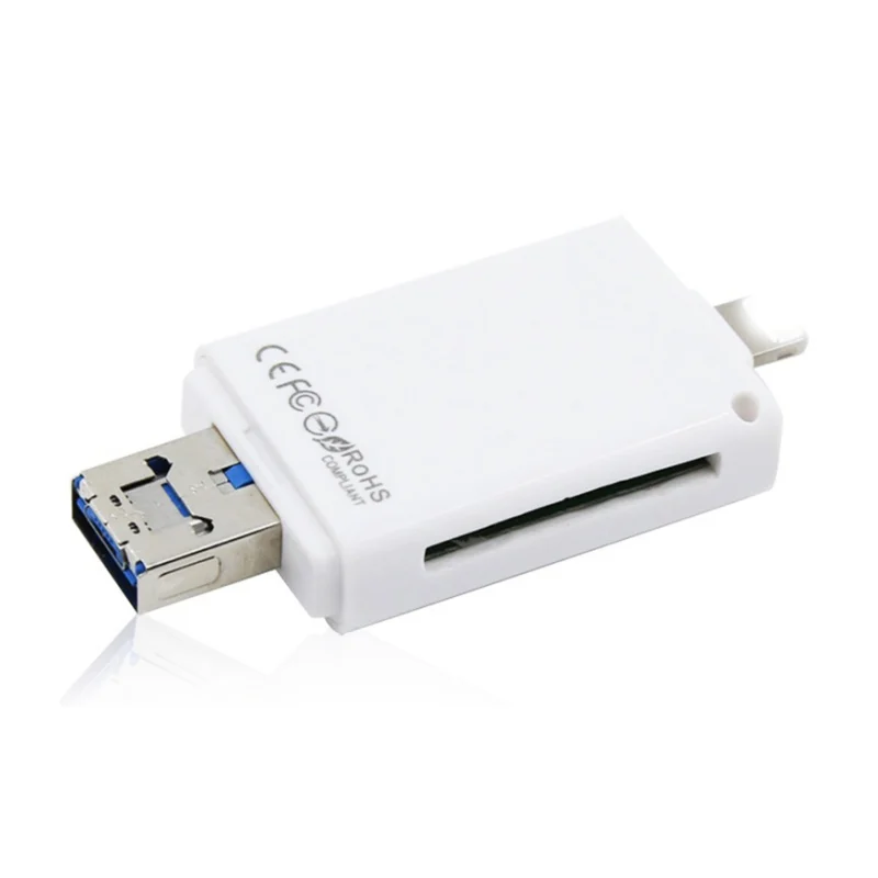 Многофункциональный usb3.0 micro Sd кардридер для iphone 6s 7 plus Флешка металлический расширитель Android телефон OTG считыватель карт памяти