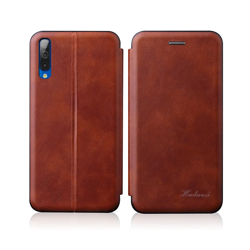 brown Кожаный чехол-книжка для samsung a50, чехол-кошелек с отделением для карт для samsung galaxy a10 a20 a20E a30 a40 a70 a 50, Магнитный чехол - Цвет: brown