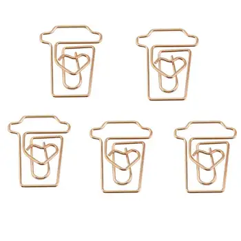 

Coffee Cup Mug Shaped Paper Clips Metal Note Clips For Office School Wedding Decoration Pack 12Pcs