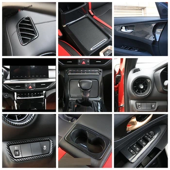 

Yimaautotrims Carbon Fiber Look Interior Refit Kit Head Lamps / Air AC Panel Cover Trim For Kia Forte / Cerato / K3 2019 2020