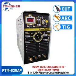 Machine de découpe Plasma à Air 3 en 1, Machine de découpe/LGK + ARC + TIG, pompe à Air intégrée, 220V + Machine à souder + soudage à l'arc Argon 15mm 