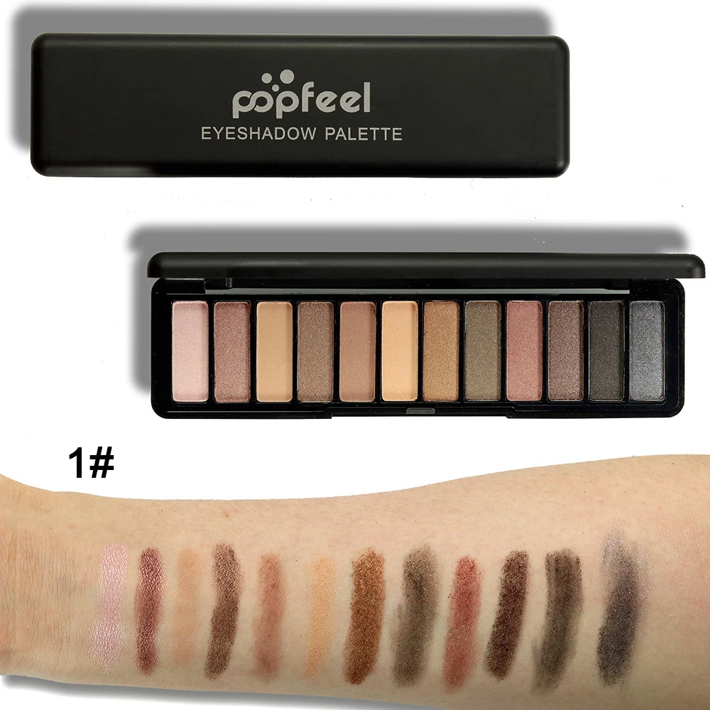 Модная палитра теней для век 12 цветов Shimmer eyeshadow Nuded палитра естественных легко окрашенных теней для век набор косметики с зеркалом