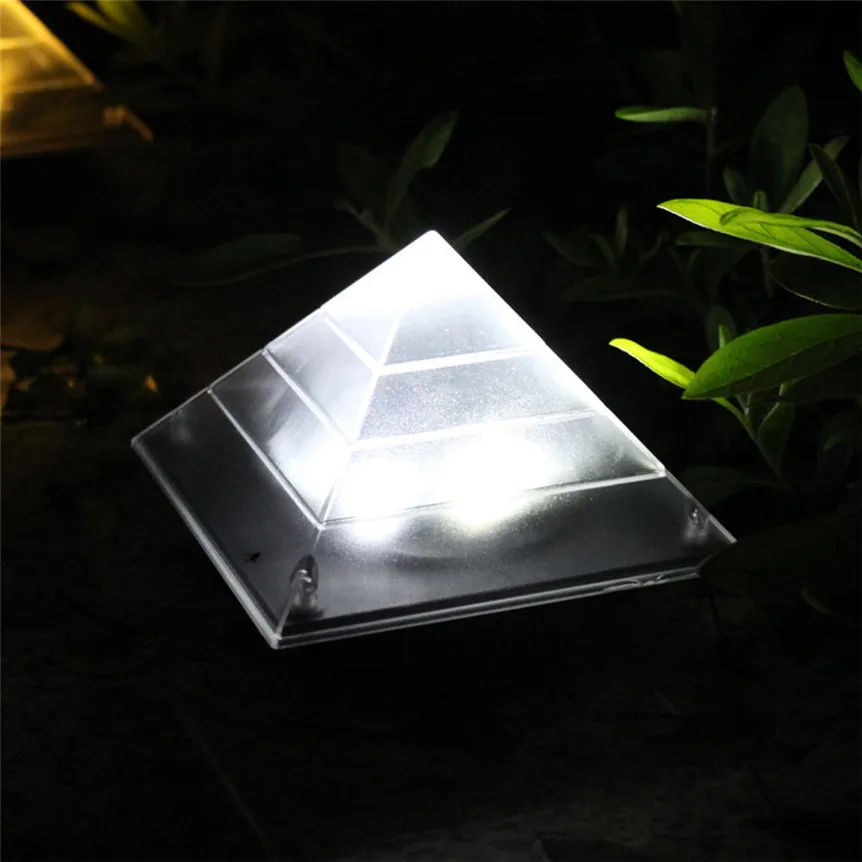 Пирамидальный солнечный светильник s подземный светильник Открытый сад Газон Путь лампа украшение - Emitting Color: White