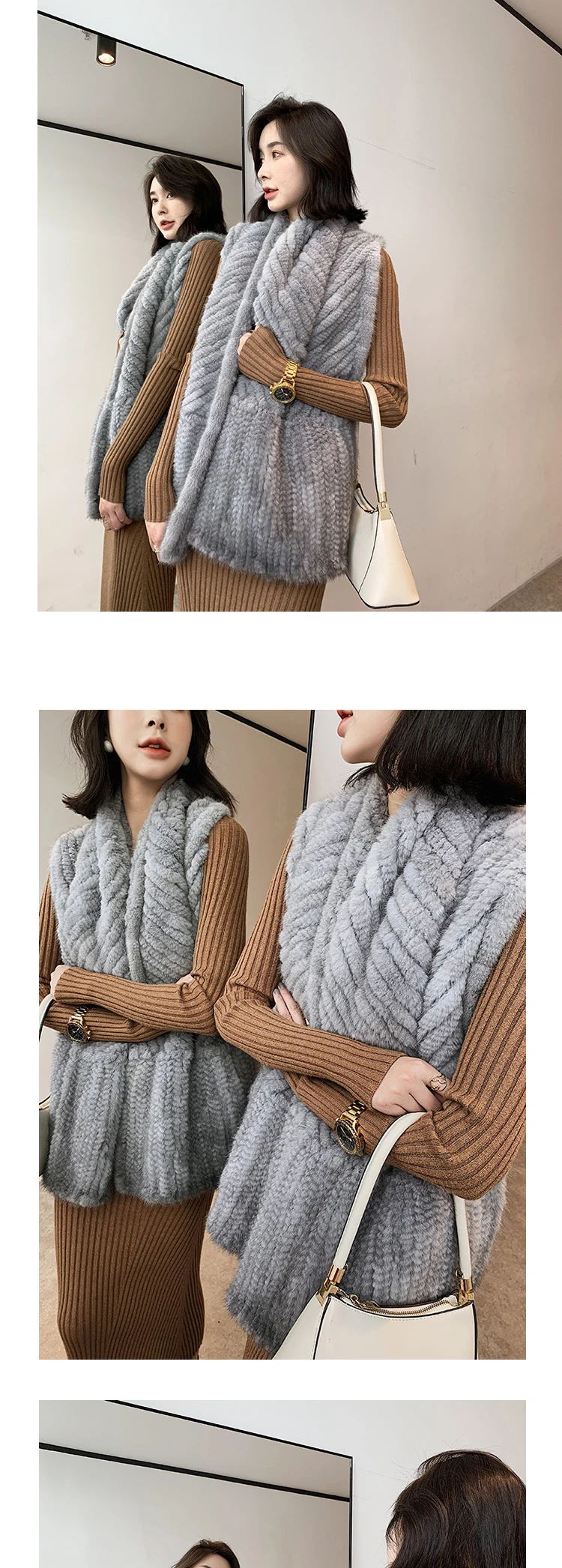 High Quality Warm Elegant Ladies Daily Wear Shawls and Wraps Super Comfortable Soft Ponchos Ladies Fashion Style Real Fur Cape