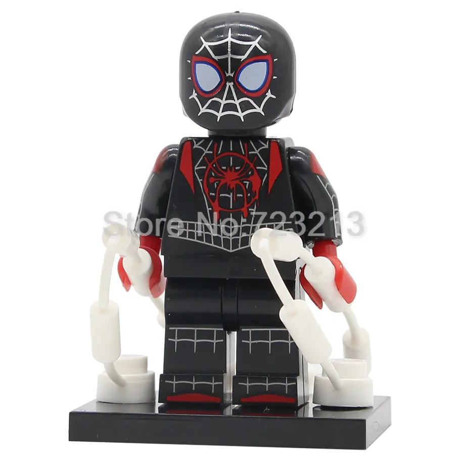 Miles Morales Одиночная фигурка супергероя Майлза Моралес Человек-паук, Человек-паук, тень, Гвен, Железный Человек-паук, строительные блоки, игрушки - Цвет: Miles Morales