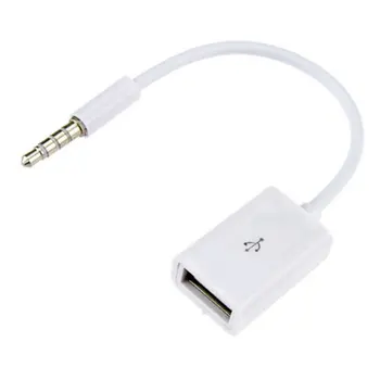 

Car Aux Data Cable Mp3 Adapter Cable Usb Female To 3.5Mm U Disk Connection 12V Car Cd Player Aux Data Cable