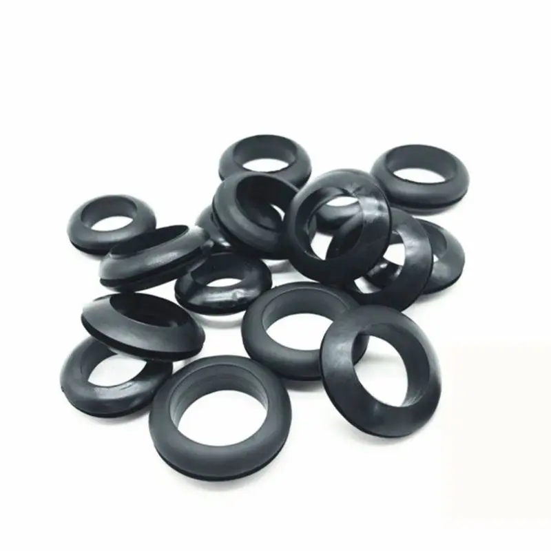 200Pcs/box Rubber Grommet Gasket Kits for Wire Cable Black Assortment Set