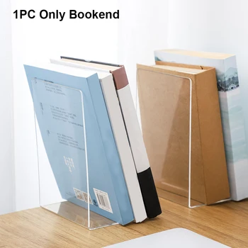 

12.5x12x18.5cm Desktop Organizer Office Stationery Book End Reading L Shape Transparent Acrylic