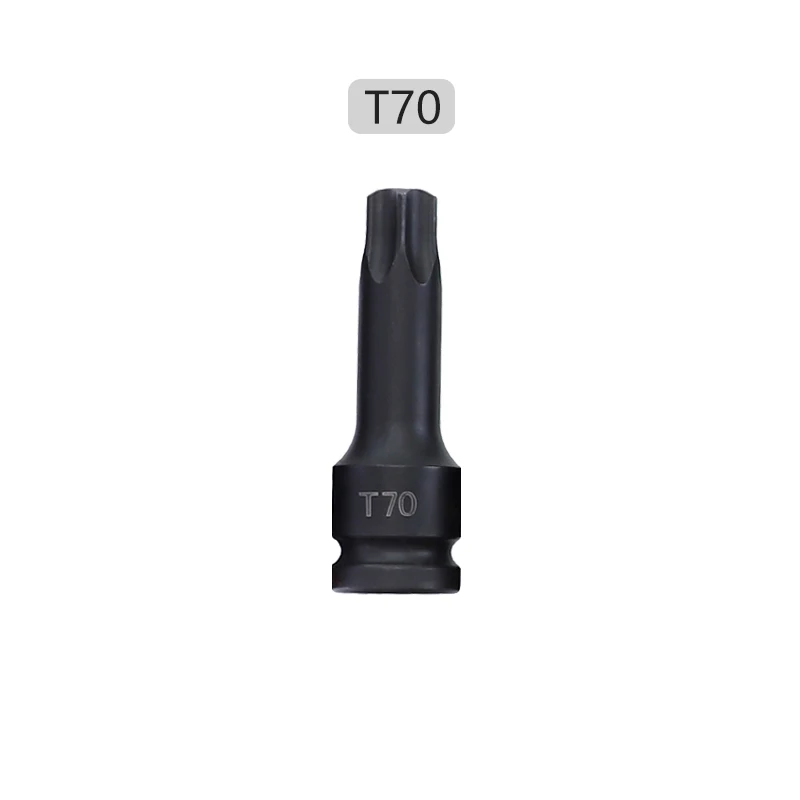 T70 1 шт. адаптер 1/" Квадратный привод T25-T90 Torx Набор торцевых головок для пневматических электрических гаечных ключей ударный торцевой инструмент - Цвет: T70