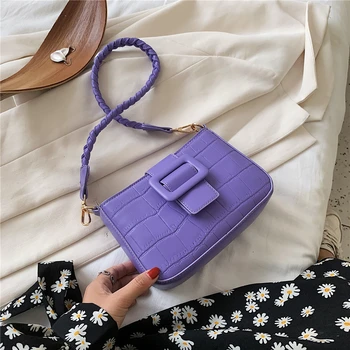 

Women's Shoulder Bag PU Leather Small Crossbody Bag Soft Woven Solid Purses And Luxury Handbags Women Designer Bolsa Feminina