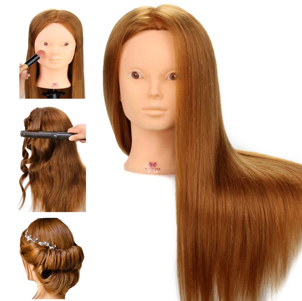 Макияж 85% настоящие волосы манекен профессиональные волосы куклы манекен головы для парикмахеров голова с животными волос парикмахерские