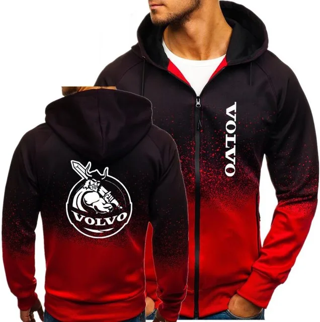 

Spring Mens for volvo r sport Print Hoodies Jacket Men Autumn Winter Thick Warm Fleece Zipper Coat for Male SportWear Tracksuit