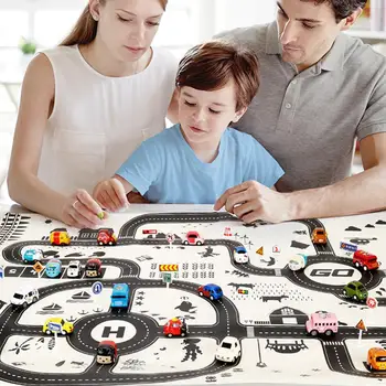 

Kids Cars Toys With Play Mat Car Play Set Kids Play Set With 8 Cars Toys And 18 Traffic Signs Educational Gift Toys For Children