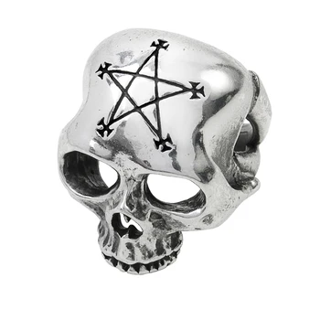 

Punk Rock Mens Ring Skull Head Stainless Steel Ring Silver Party Ring Performance
