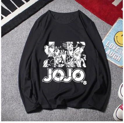 JoJo Необычные Приключения дизайн Манга аниме футболка классная Новинка забавная футболка с длинным рукавом Стильная мужская wo Мужская футболка с принтом