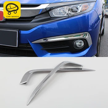 

Car ManGO For honda civic 10th 2016-2020 Auto Car-styling front fog light frame rear fog light trim sticker Exterior Accessories
