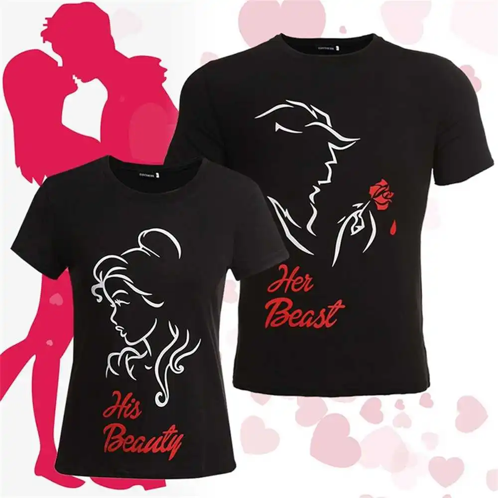 Beast Print Couple T Shirt Short Sleeve 