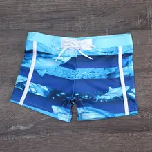 Плавки для мальчиков, летние пляжные модные шорты, регулируемые спортивные плавки для мальчиков, плавки с акулой