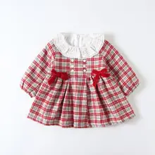 10, 11 размер, от 73 до 110 см, платье для малышей г., осенне-зимнее милое платье с бантом для маленьких девочек высококачественная одежда для маленьких детей, розничная