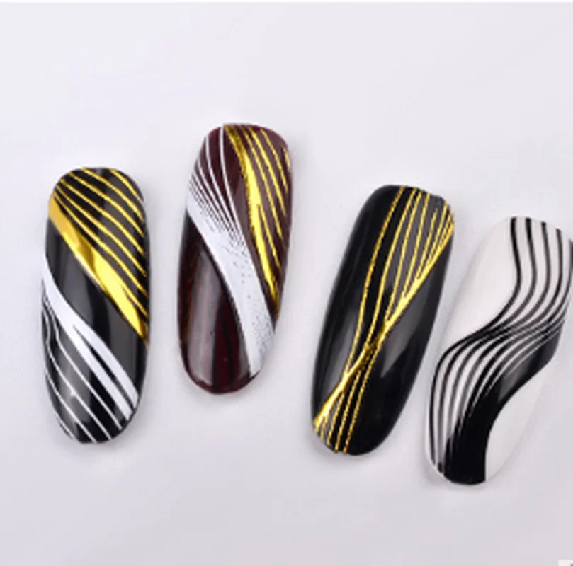 Исскуство ногати наклейки украшения для маникюра металлической полосой линия лента клейкая пленка передачи лазерный типа сделай себе сам дизайн 3D Советы Наклейка инструменты