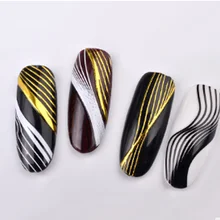 Исскуство ногати наклейки украшения для маникюра металлической полосой линия лента клейкая пленка передачи лазерный типа сделай себе сам дизайн 3D Советы Наклейка инструменты