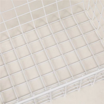 

Hot Office Storage Basket Cosmetic Organizer Makeup Brushes Holder Bedroom Metal Wire Toiletry Collection Baskets Bathroom Shelv