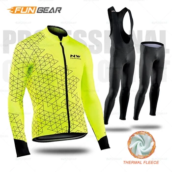 

Ropa Ciclismo Invierno Winter Bicycle Clothing Cycling Jerseys Set Northwave Thermal Fleece Long Sleeve MTB Clothes Men Maillot