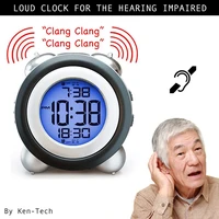 Digital Alarm Clock Time Date Display Twin Bell Very Loud for Heavy Sleepers Dual Alarm Blue Backlight for Teens 1