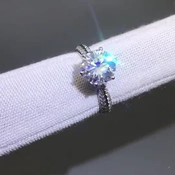 

14K White Gold 3 Carat Moissanite Diamond Ring Women Classic Romantic Wedding Party Engagement Anniversary Ring 3 Ct D Color