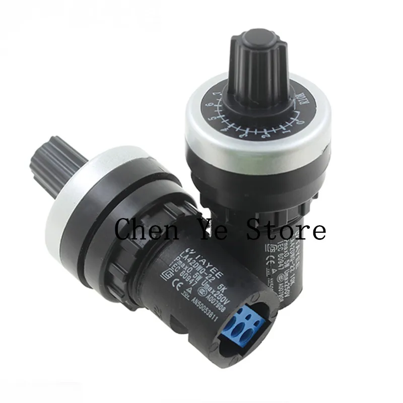 5pcs LA42DWQ-22 1K 2K 5K 10K 20K 50K 100K 22mm Diameter Pots Rotary Potentiometer Converter Governor Inverter Resistance Switch